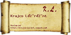 Krajcs Lóránt névjegykártya
